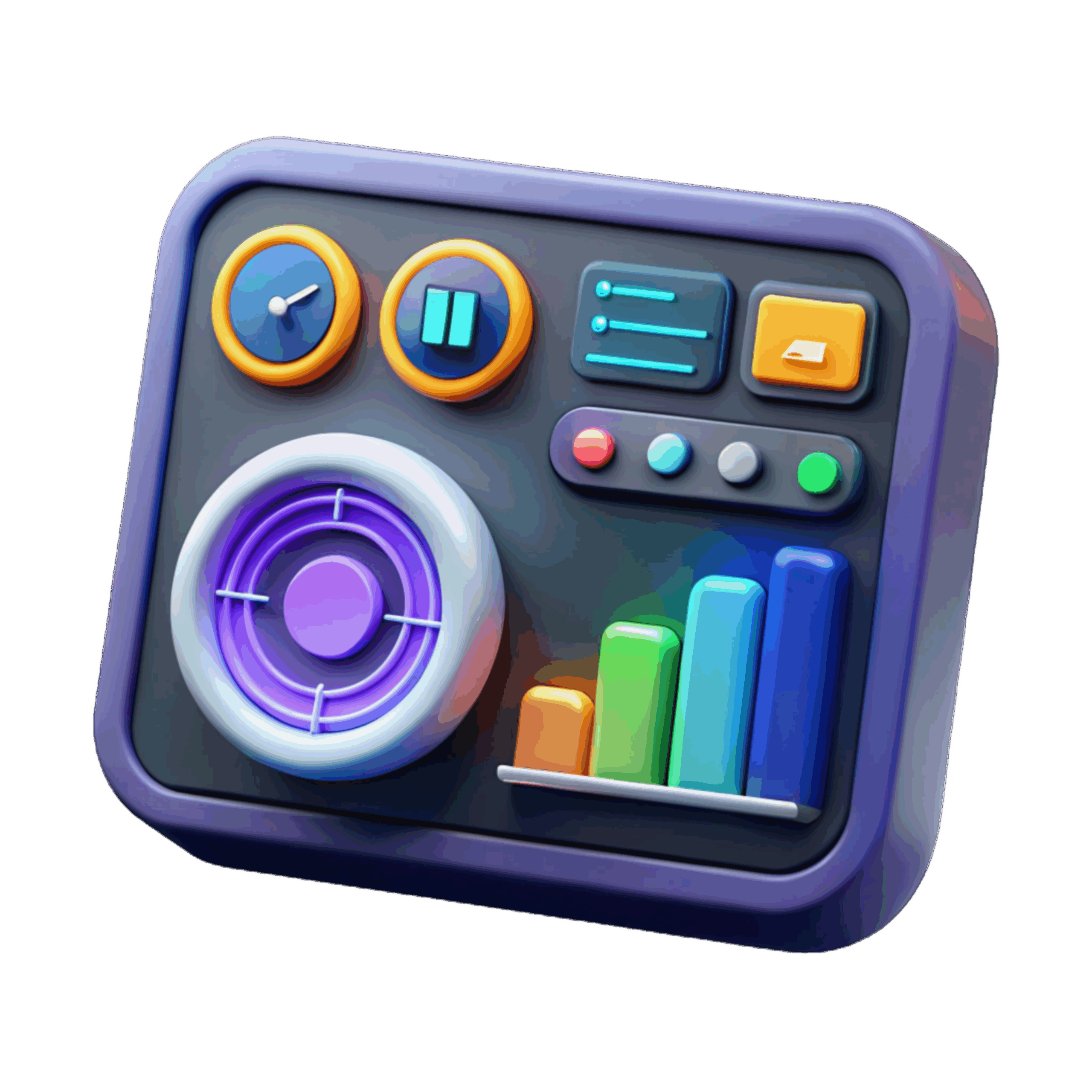 3D illustration af UX design test og optimering. Symbol på hvordan en UX designer arbejder med A/B test, brugerdata og løbende optimering af hjemmesider for bedre konverteringer