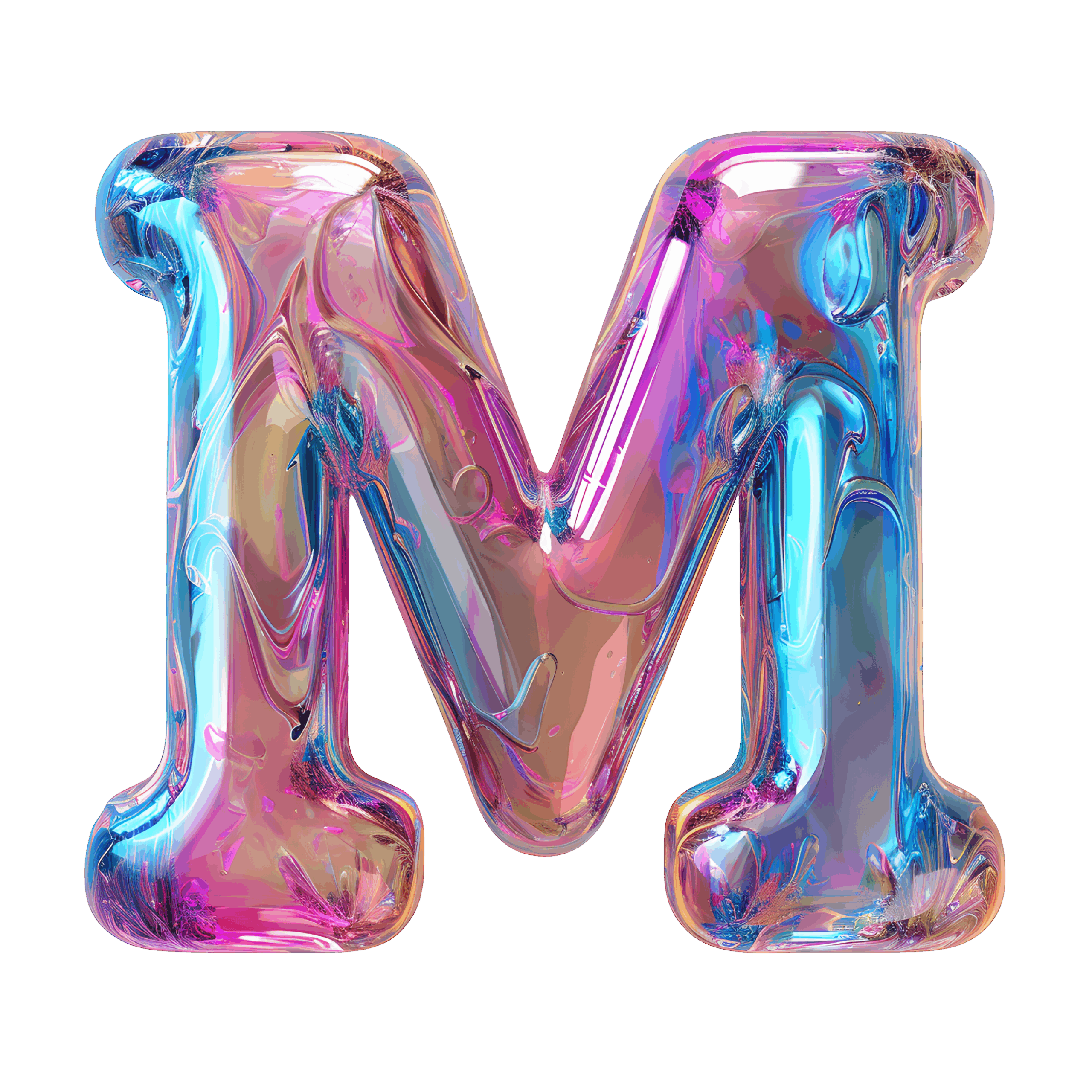 Bogstav M i dekorativ skrifttype & Typografi – eksempel på typografi der skaber blikfang.