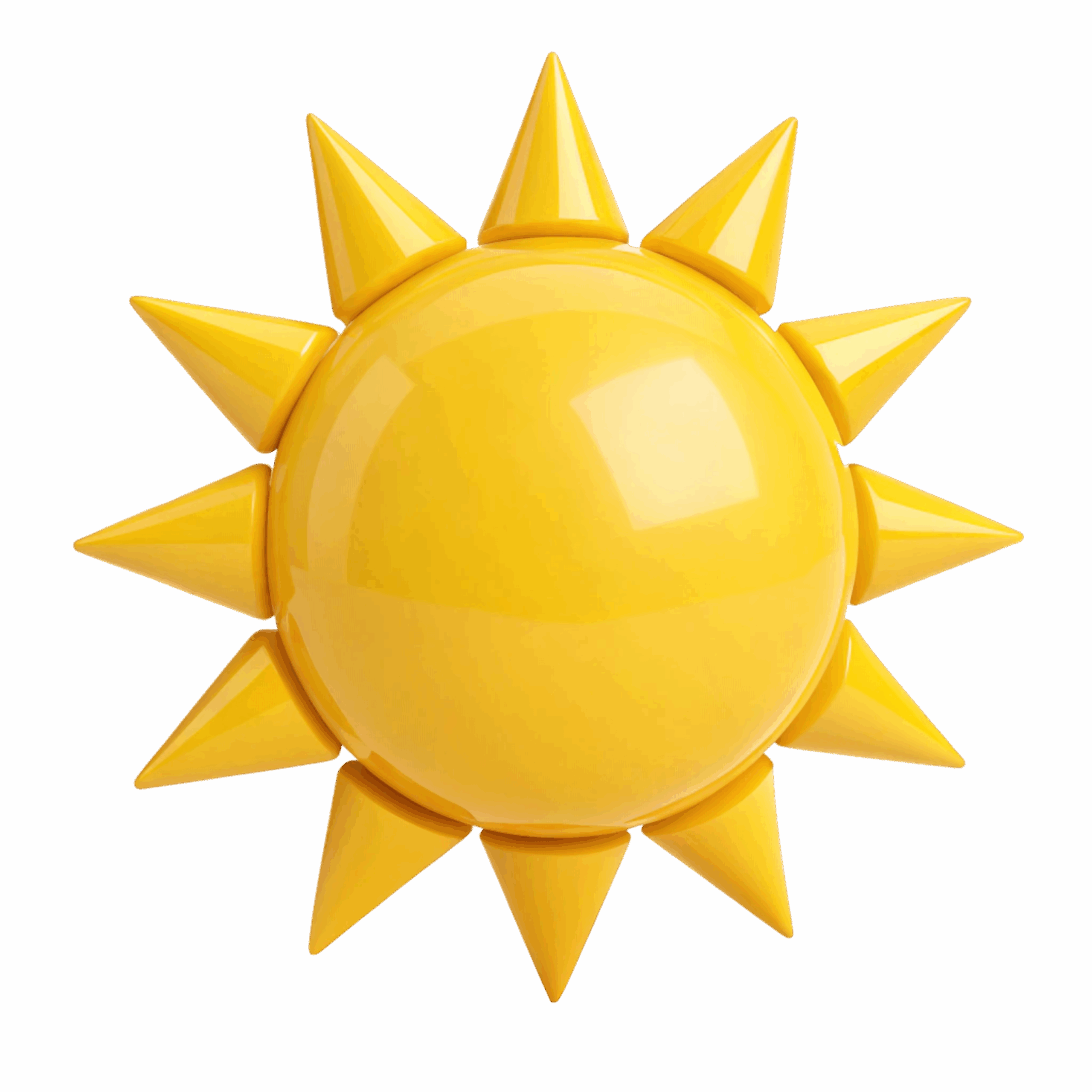 Glad gul sol-emoji som symbol på energi og optimisme – eksempel på farveteori og farvepsykologi, hvor gul bruges til at fremkalde glæde og positivitet.
