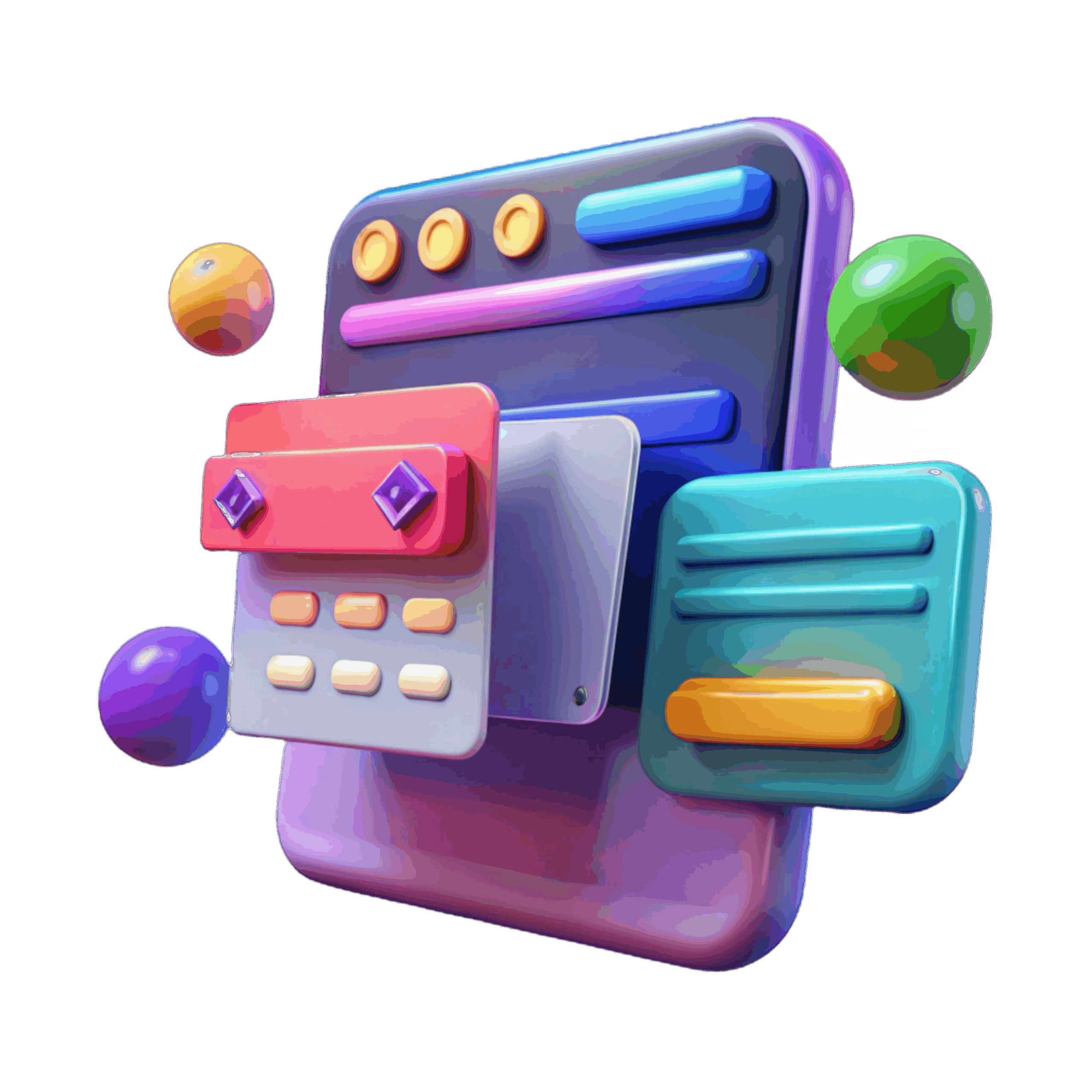 Hero illustration til blogindlæg om UX design – trin-for-trin guide til at tænke som en UX designer. Fokus på brugeroplevelse (UX) og hvordan en UI/UX designer skaber intuitive hjemmesider.